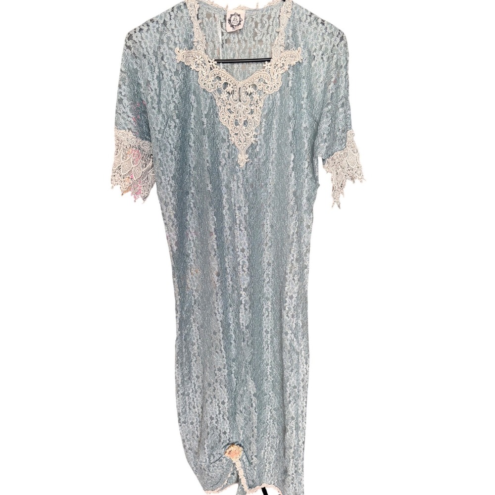 The Lady Ashley Collection Vintage Lace Nightgown Blue Size M